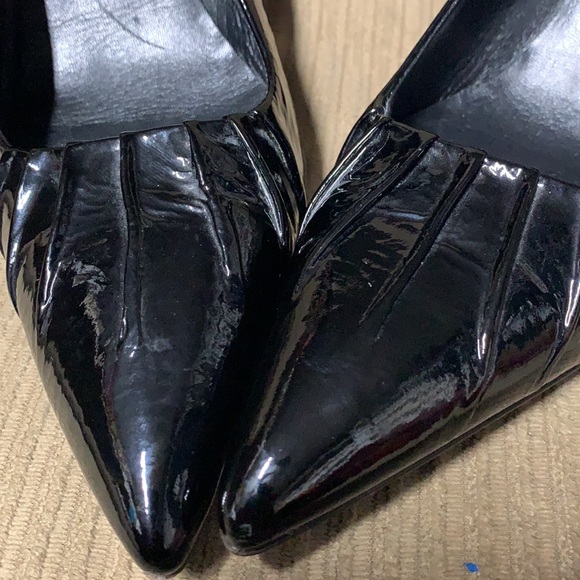 Prada Patent Leather Black Classic Pumps Stilettos Shoes Sz 38.5 - Picture 6 of 12